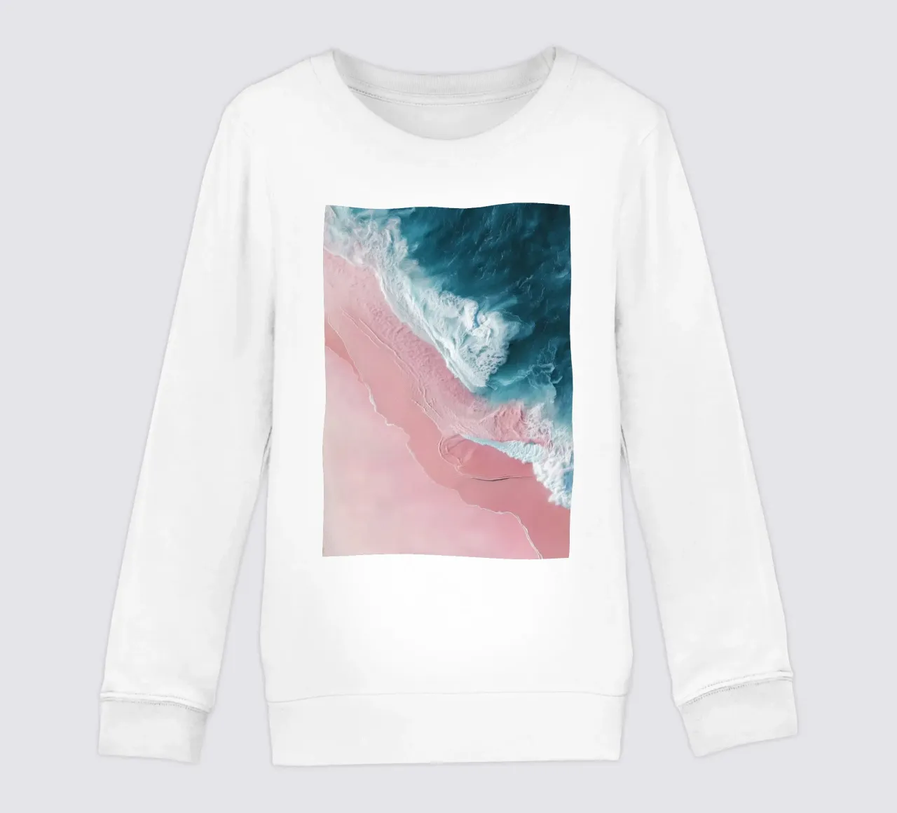 Pink Mirage – Ocean Meets Shore in Aerial View felpa bambino da Vela Luna