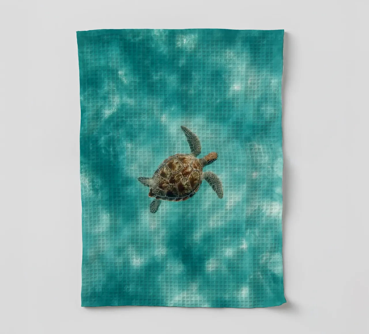 Ocean Wanderer – Minimal Sea Turtle Aerial Print canovaccio da cucina da Vela Luna