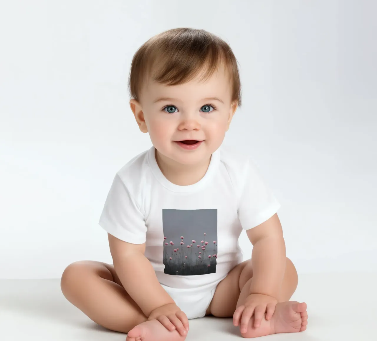 Ätherische Mohnblumen Kurzarm Babybody von luxi&lace
