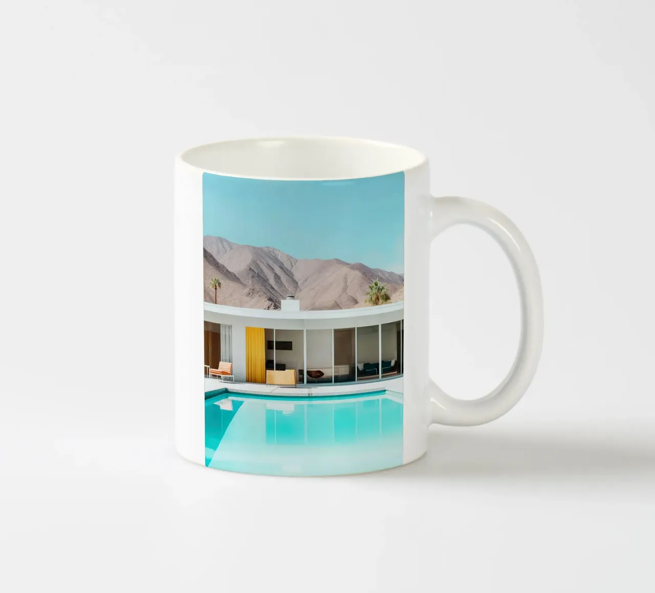 Palm Spring Private Pool II tazza in ceramica da robertmotoiart