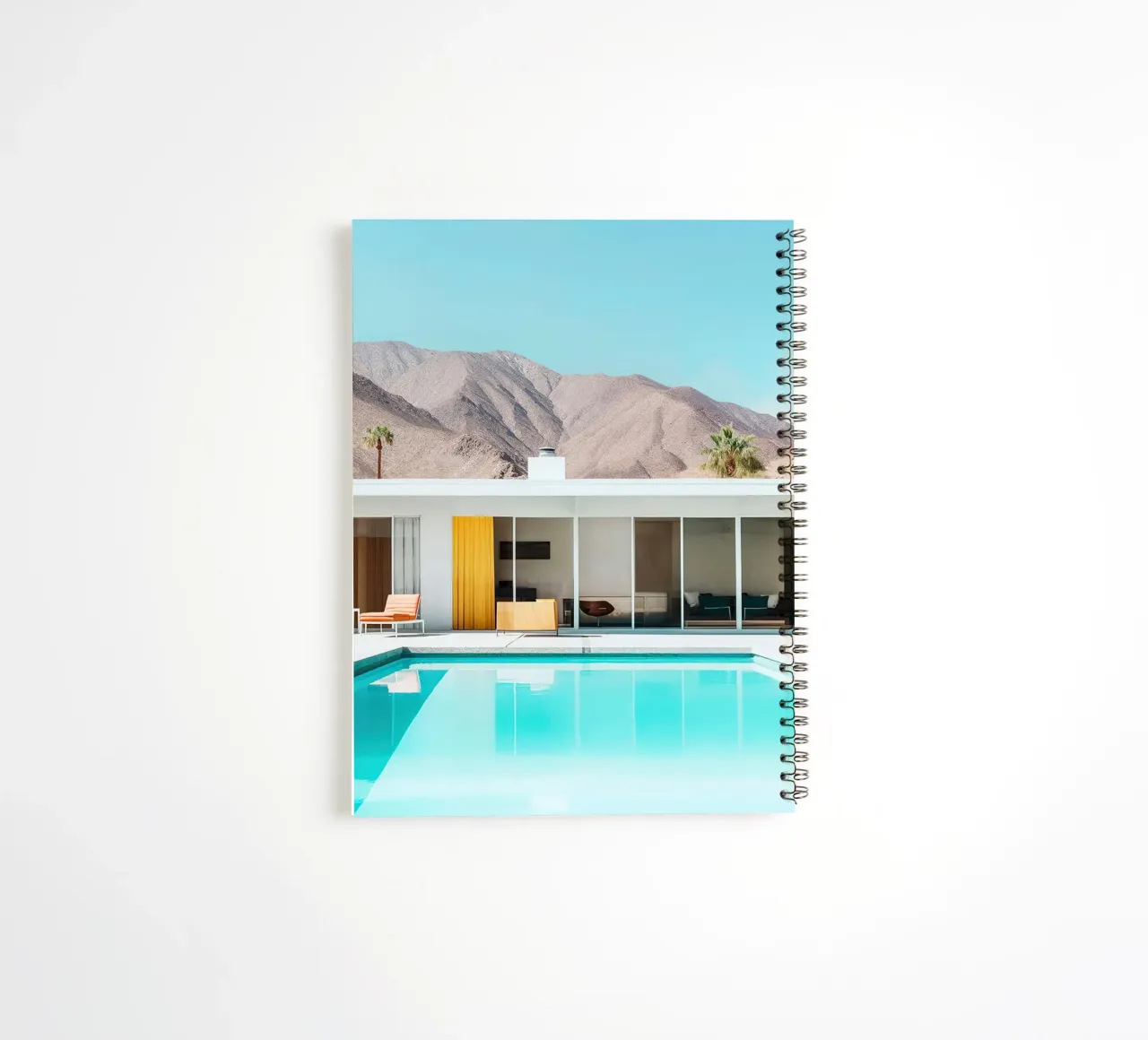 Palm Spring Private Pool II spiral notebook by robertmotoiart