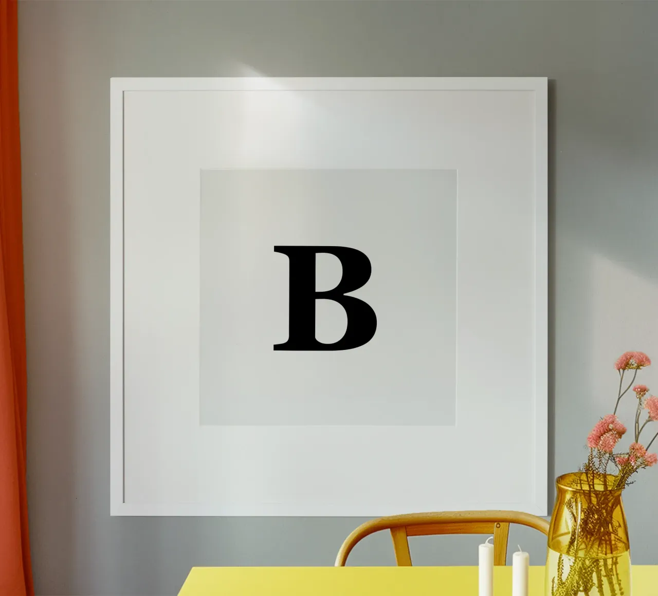 Lettera B poster con telaio in plastica da Olivia Creator