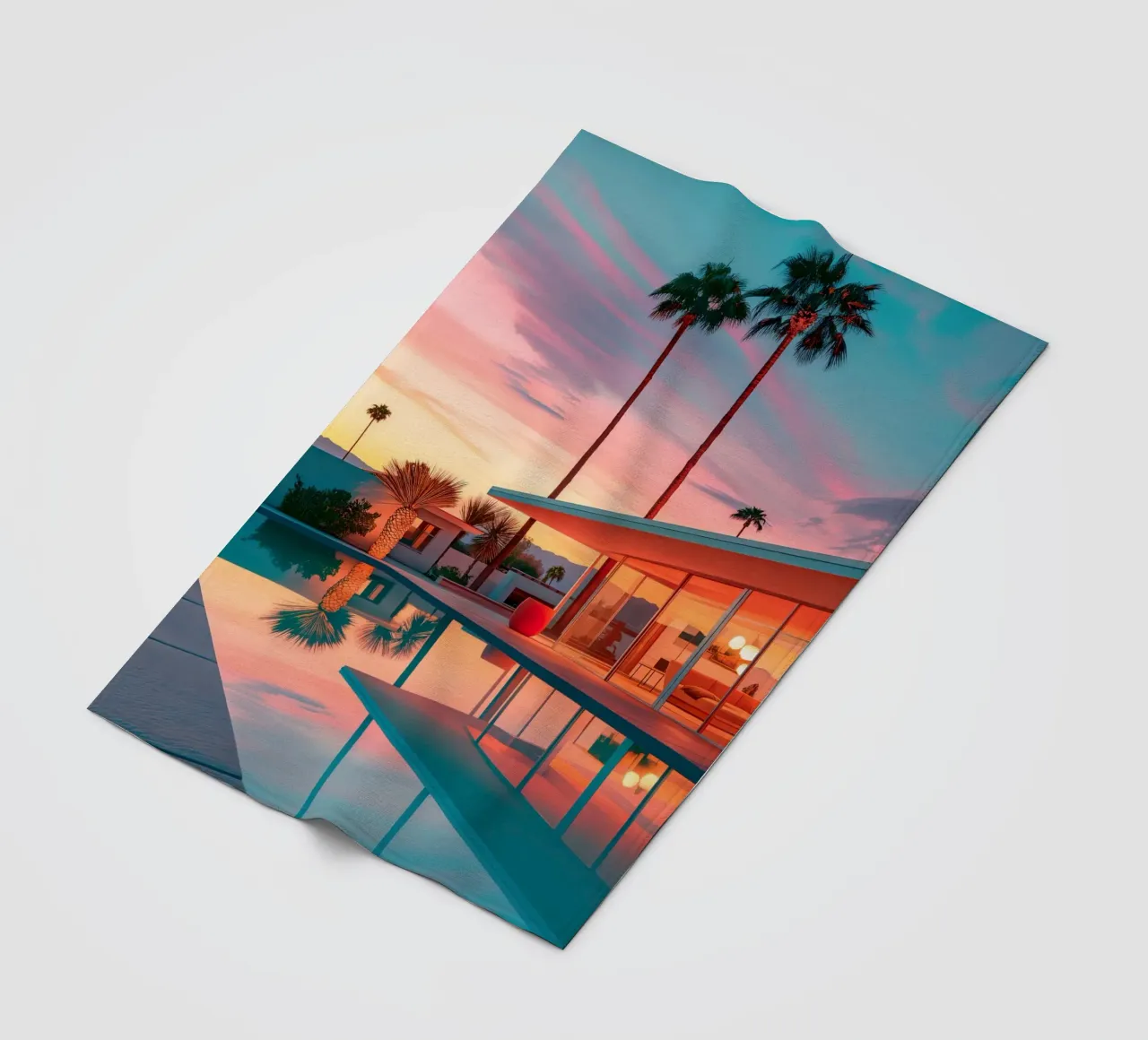 Sunset House Pool coperta in pile da robertmotoiart