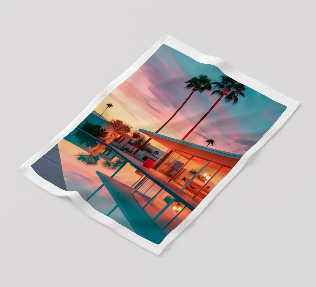 Sunset House Pool coperta in pile da robertmotoiart