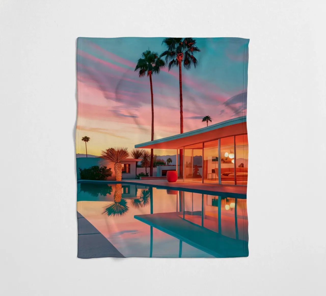 Sunset House Pool coperta in pile da robertmotoiart