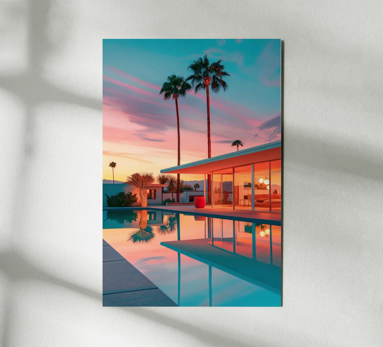 Sunset House Pool alluminio dibond da robertmotoiart