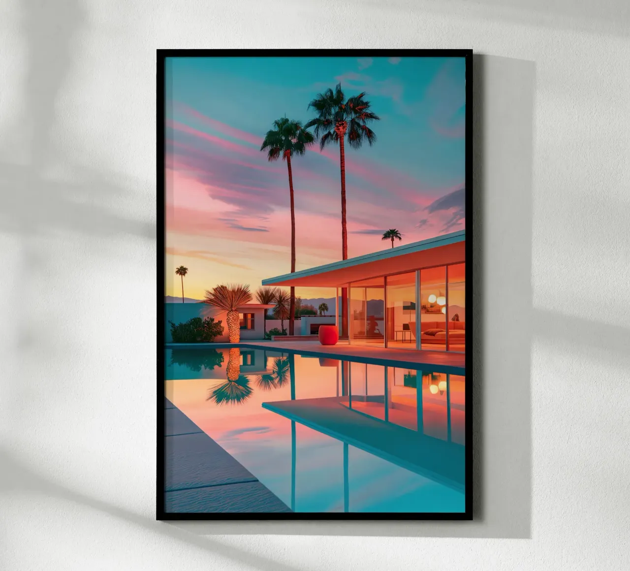 Sunset House Pool carta hahnemühle da robertmotoiart