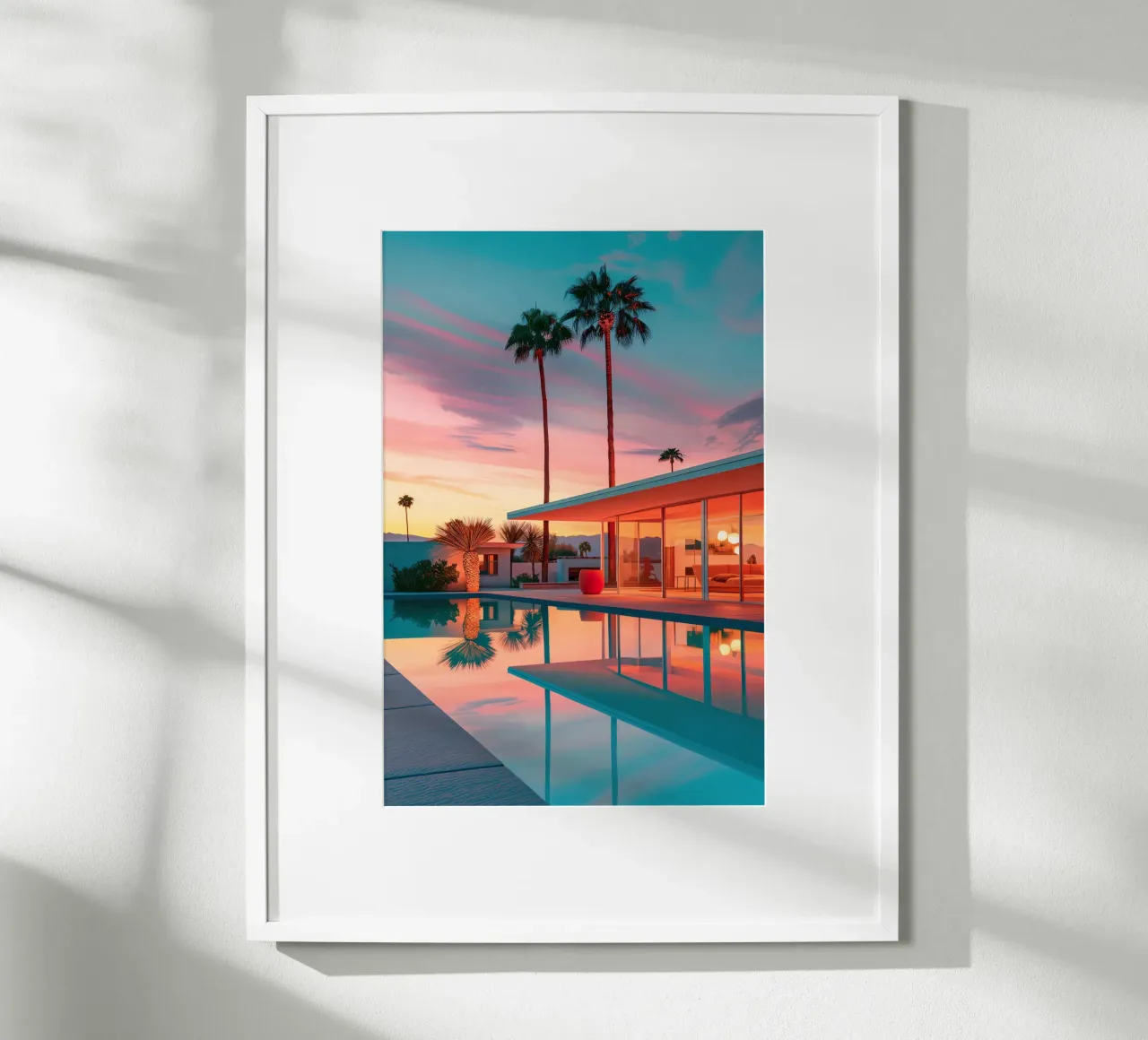 Sunset House Pool carta hahnemühle da robertmotoiart