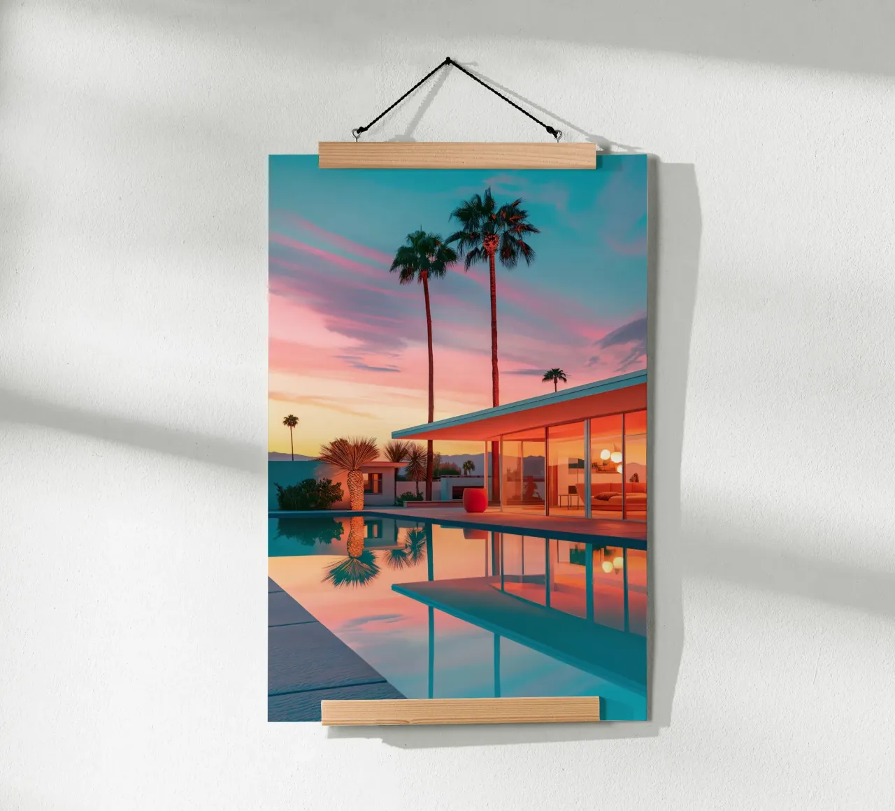 Sunset House Pool carta hahnemühle da robertmotoiart