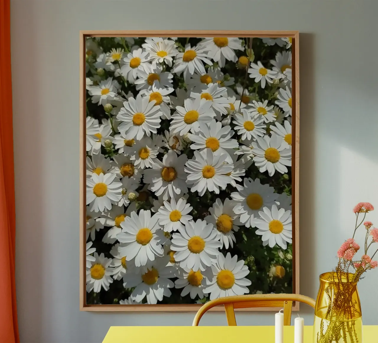 Fiori di margherita tela con Cornice a cassetta da luxi&lace