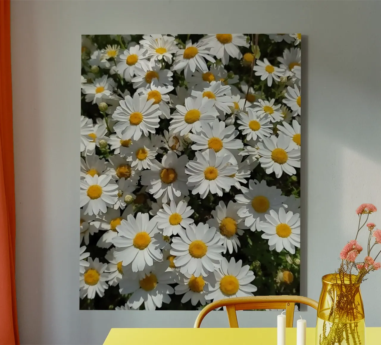 Fiori di margherita tela con Cornice a cassetta da luxi&lace