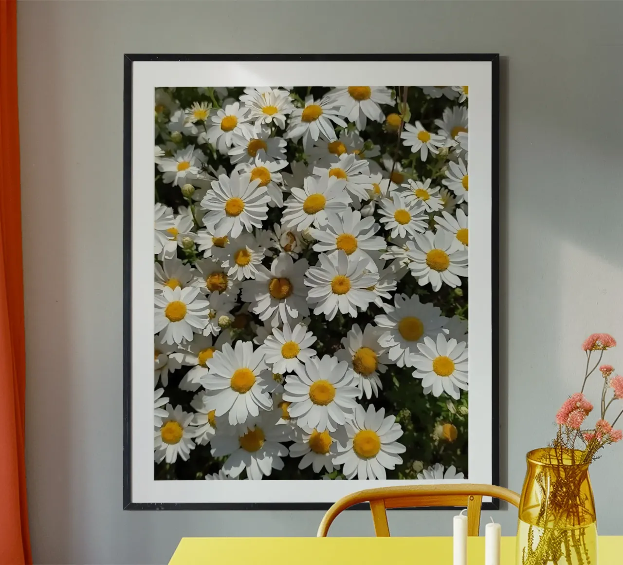 Fiori di margherita poster con telaio in plastica da luxi&lace