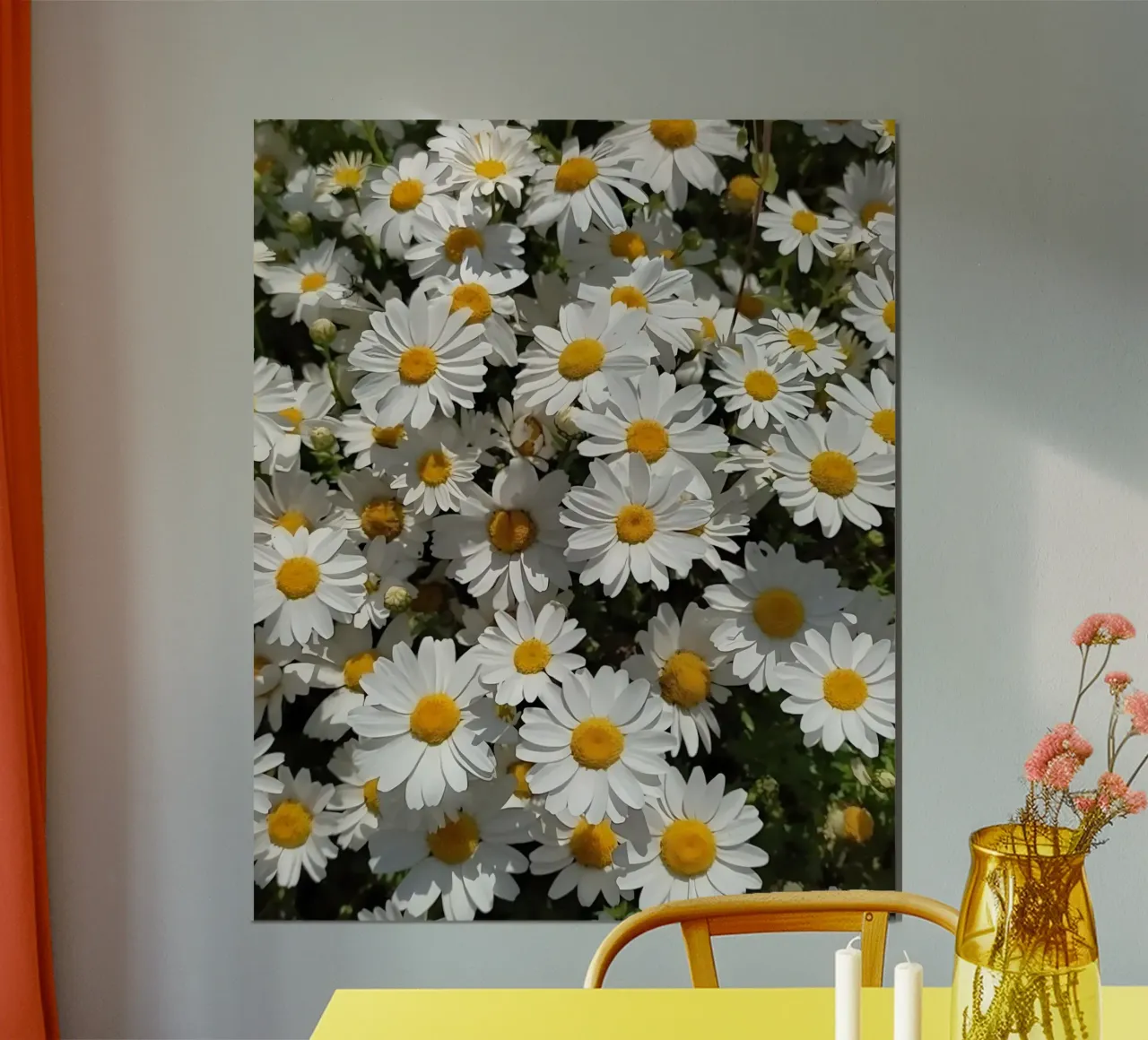 Fiori di margherita poster con telaio in plastica da luxi&lace
