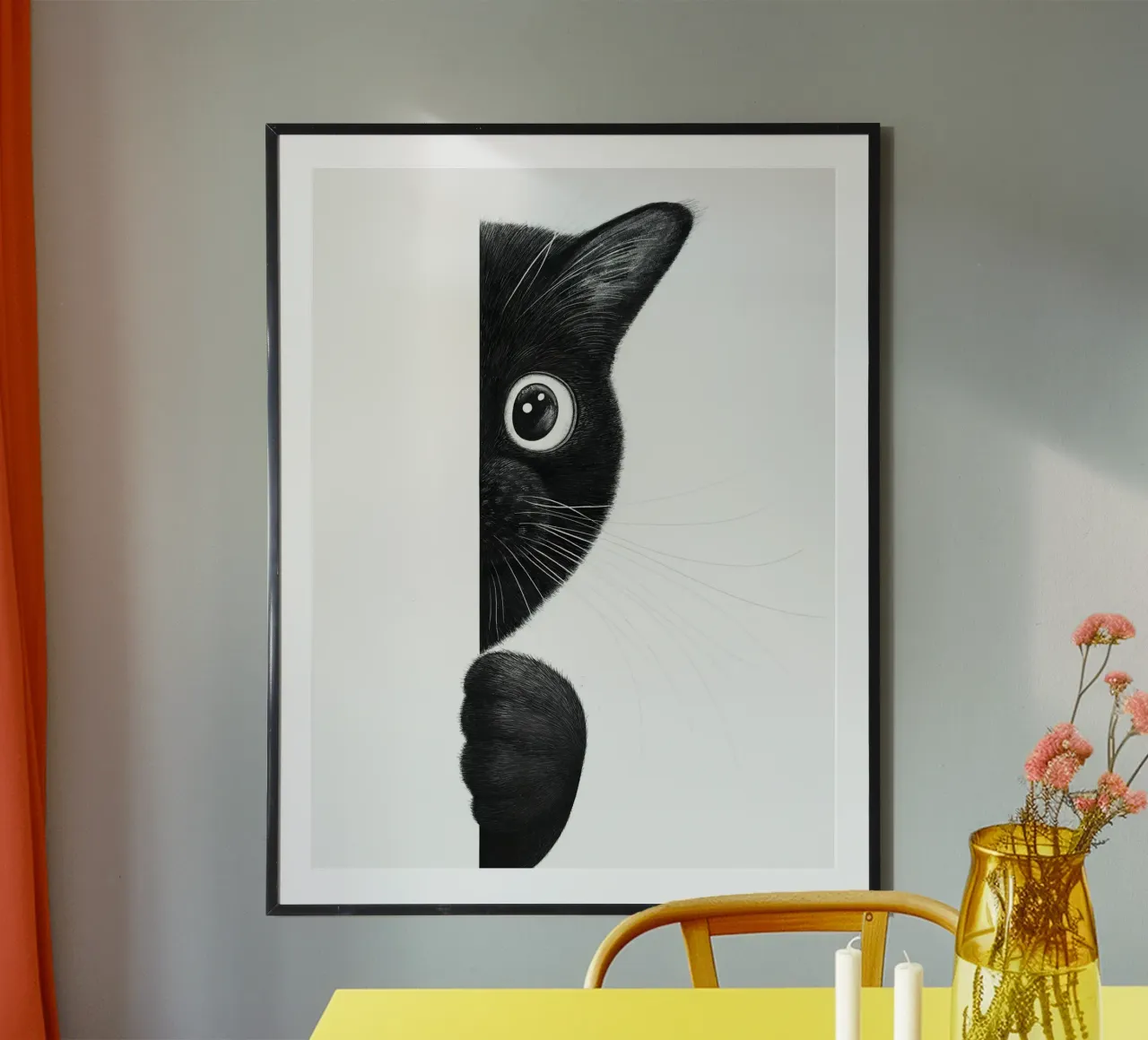 Cat Playing Hide And Seek carta hahnemühle da lennytravers