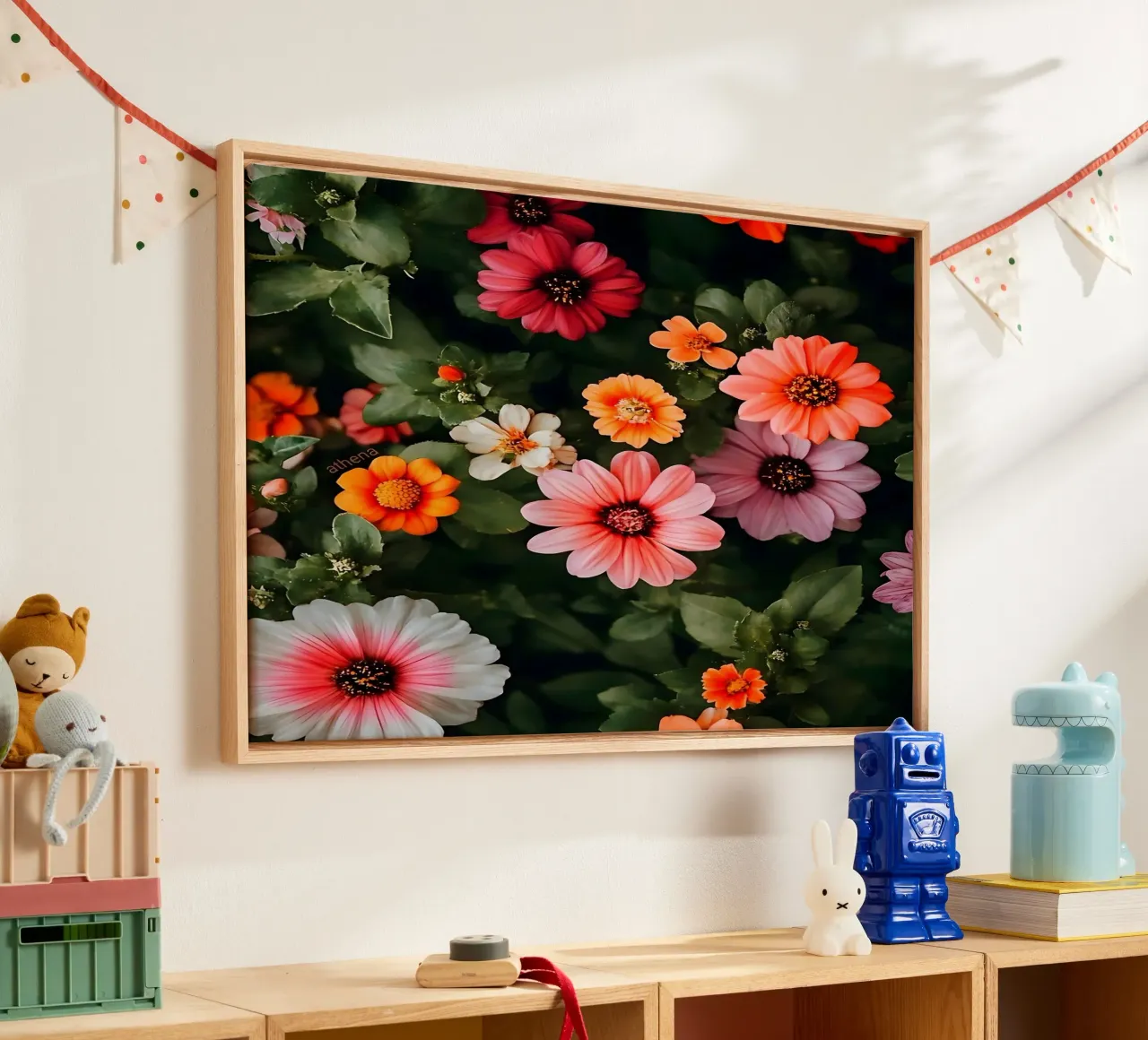 Levendige gouden bloemen canvas met Baklijst van luxi&lace