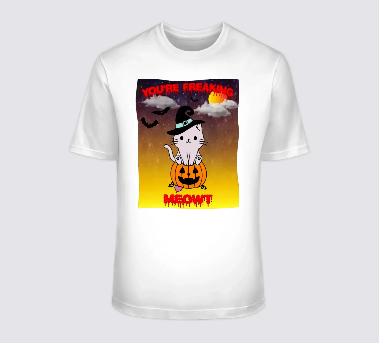 meowt ghost halloween t-shirt by onechoice