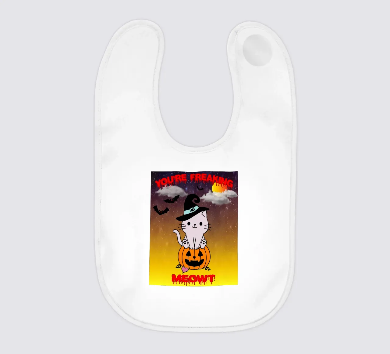 meowt ghost halloween baby bib by onechoice
