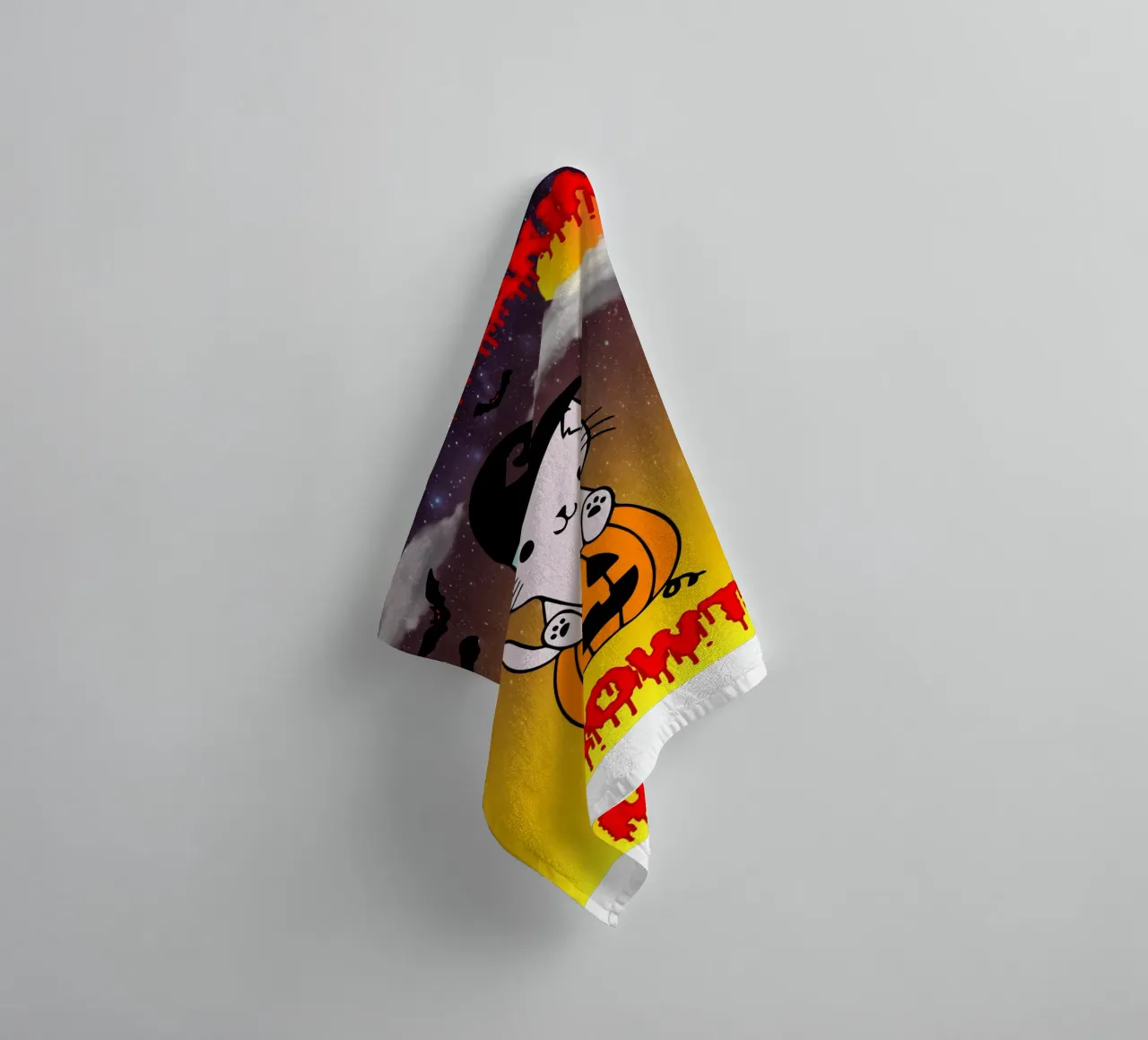 meowt ghost halloween serviette de bain de onechoice