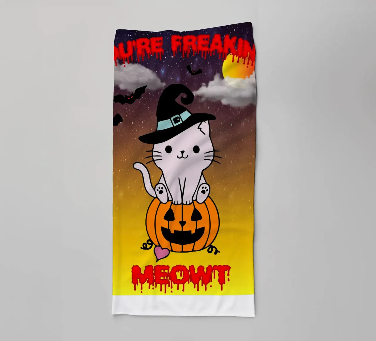 meowt ghost halloween serviette de bain de onechoice