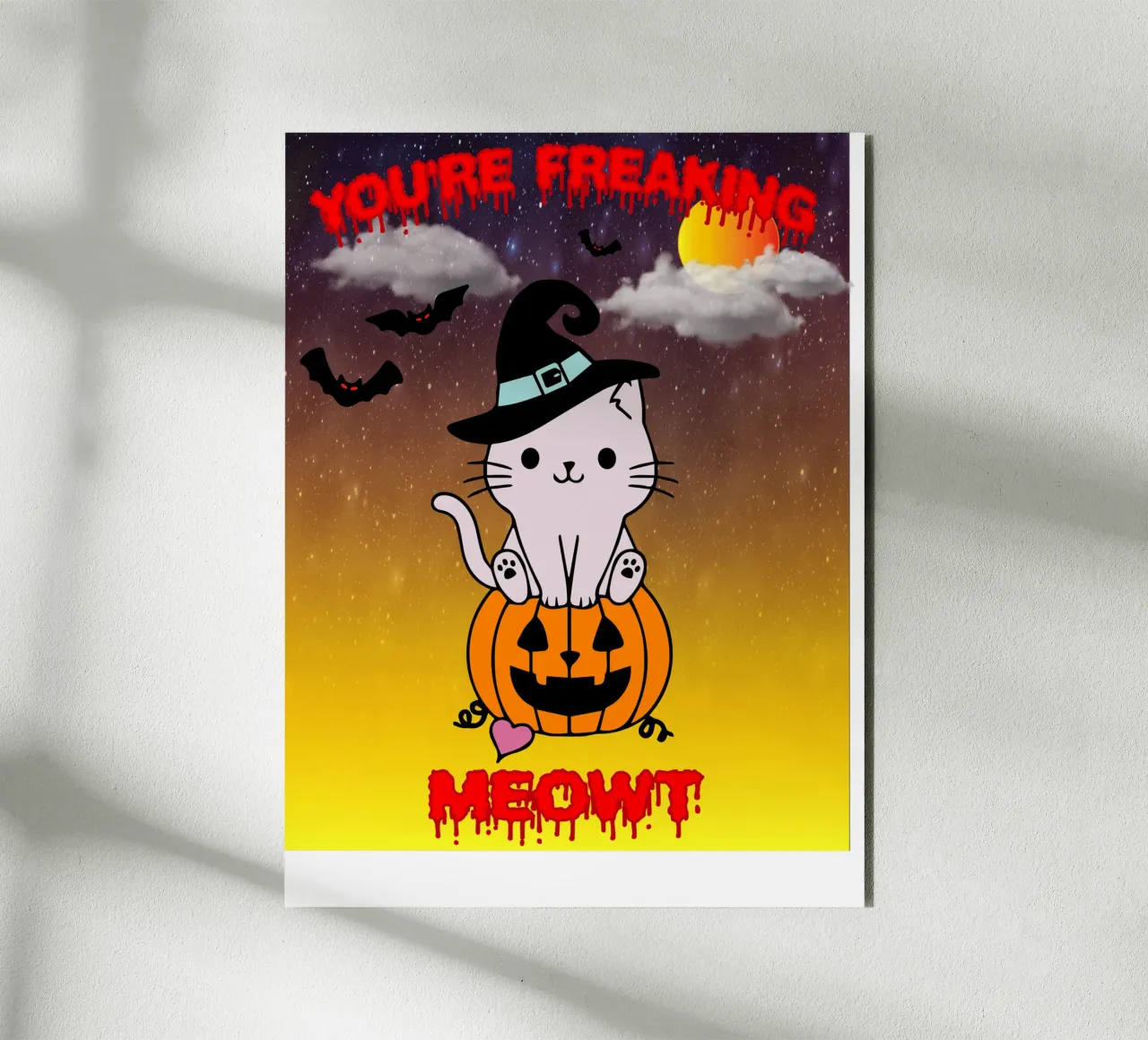 meowt ghost halloween alu-dibond by onechoice