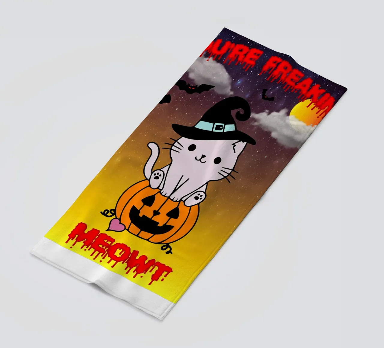 meowt fantasma di halloween telo mare da onechoice