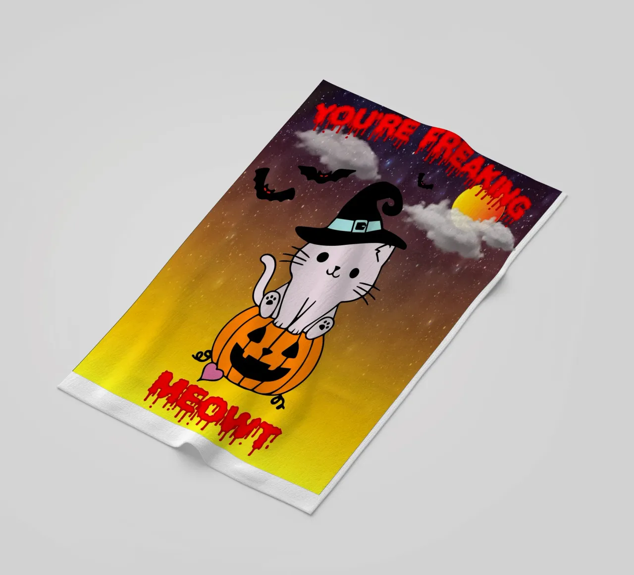meowt fantasma di halloween telo mare da onechoice