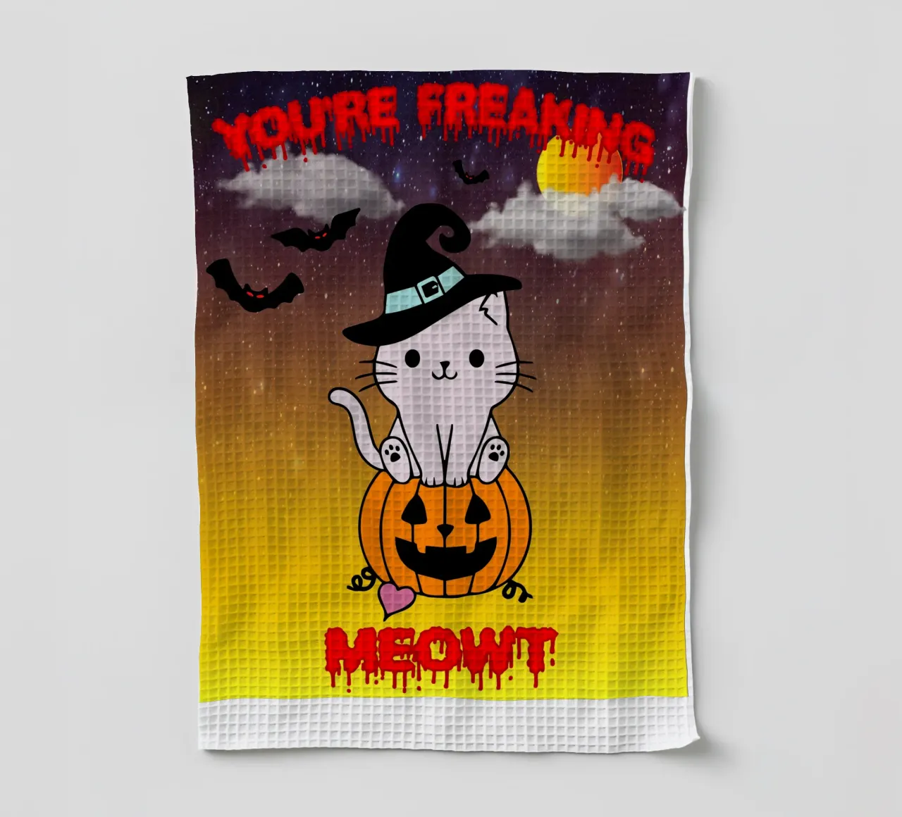 meowt ghost halloween torchon de onechoice