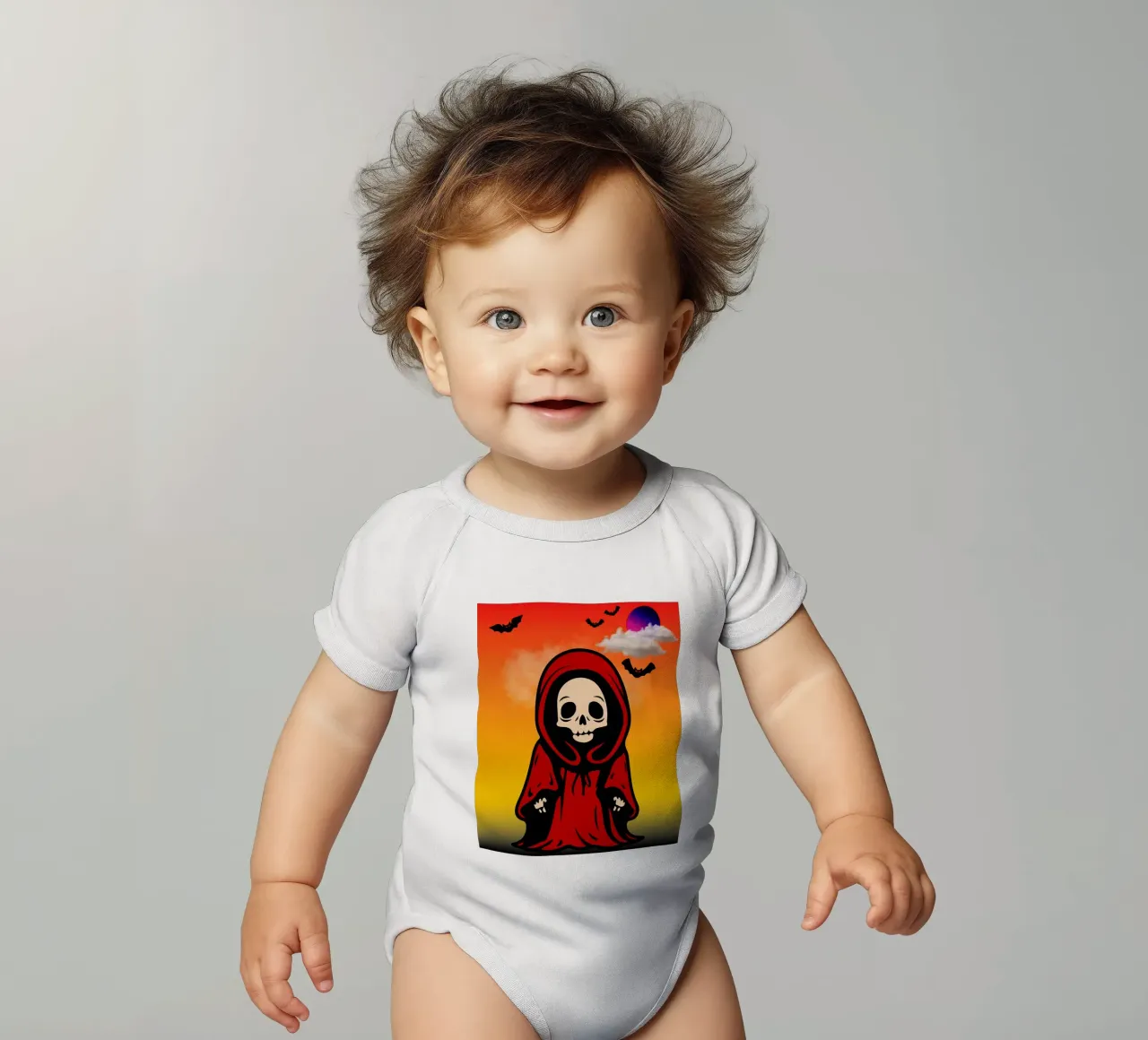 scheletro di halloween body neonato maniche corte da onechoice