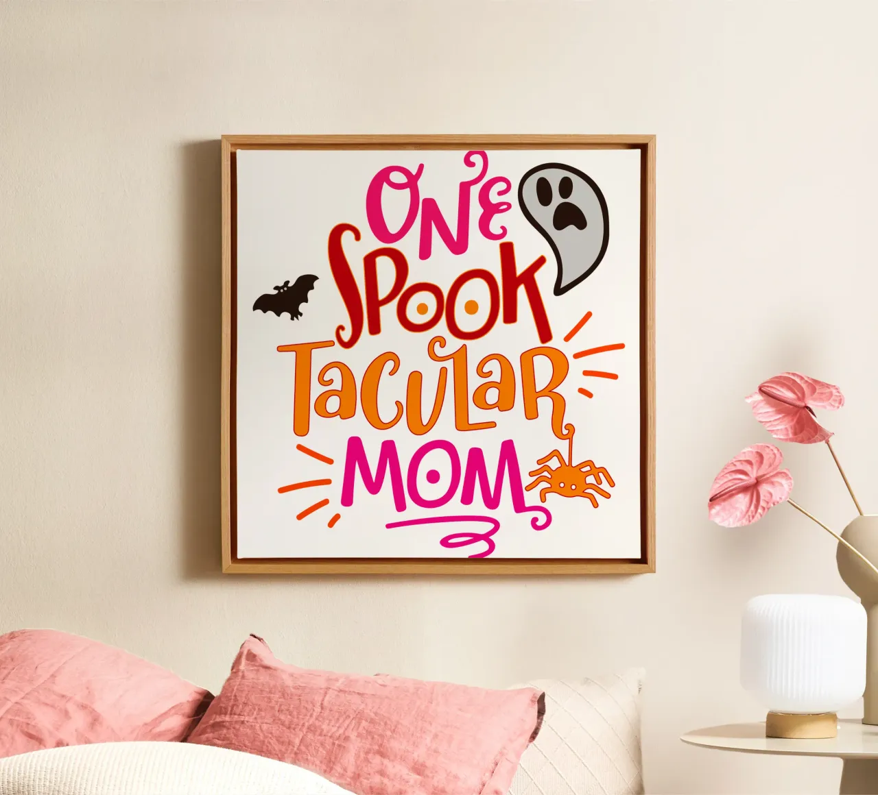 SPOOKTACULAR Mutter Leinwand mit Schattenfugenrahmen von onechoice