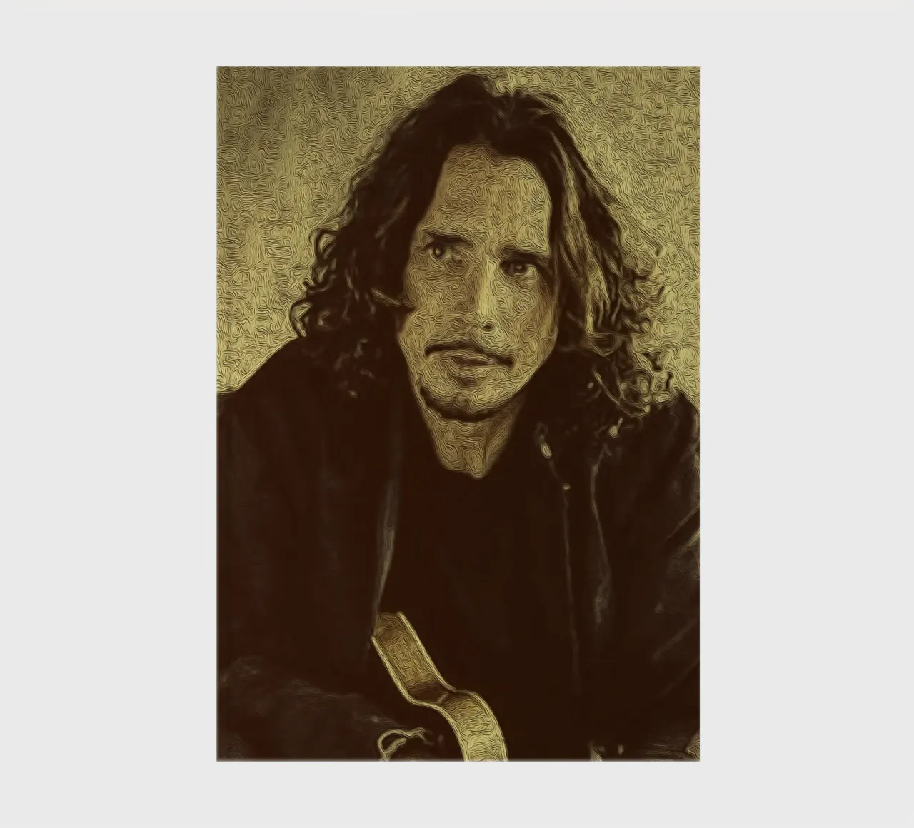 Chris Cornell retro rock portrait notebook by singpentinksale