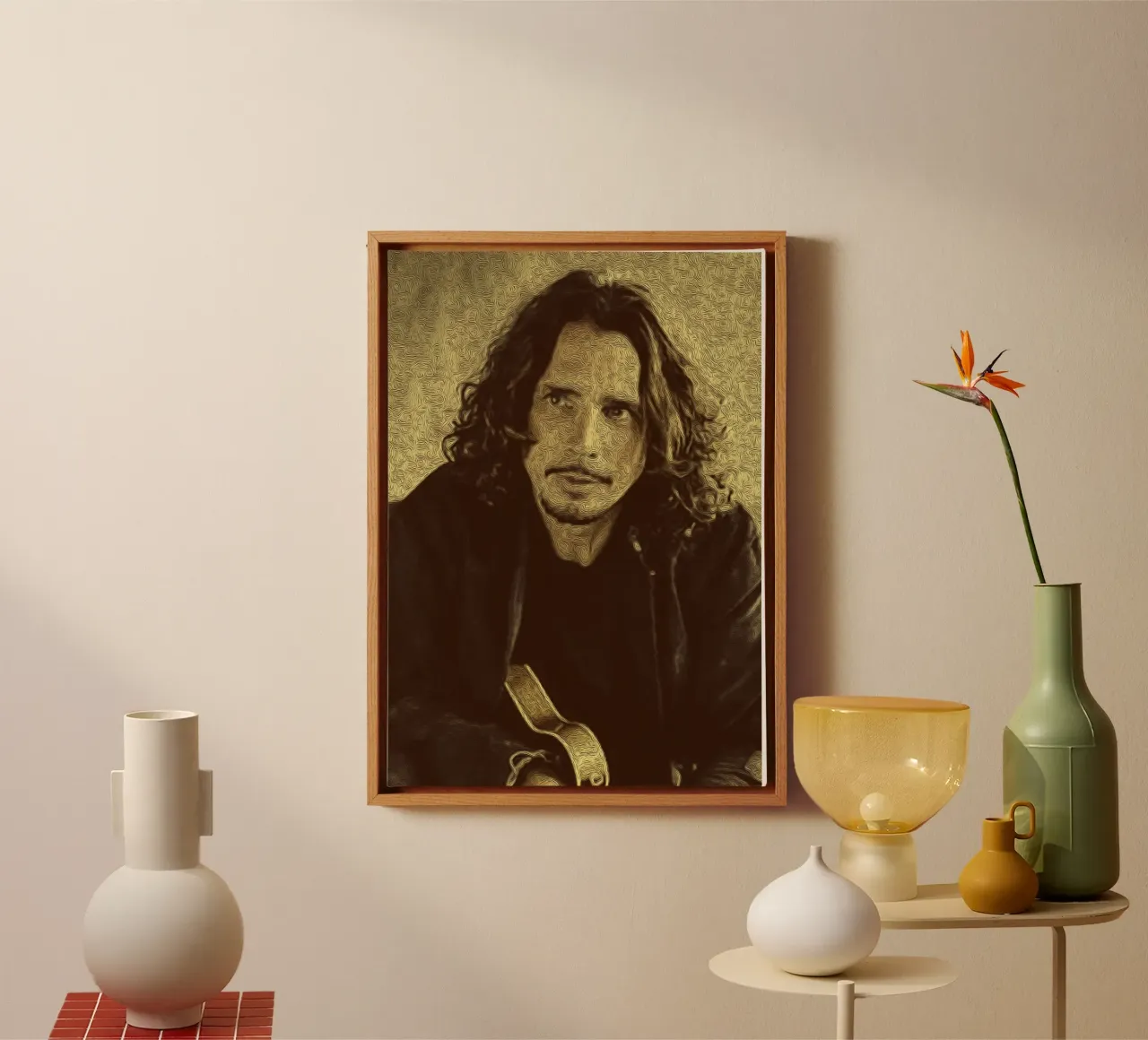 Chris Cornell retro rock portrait canvas by singpentinksale