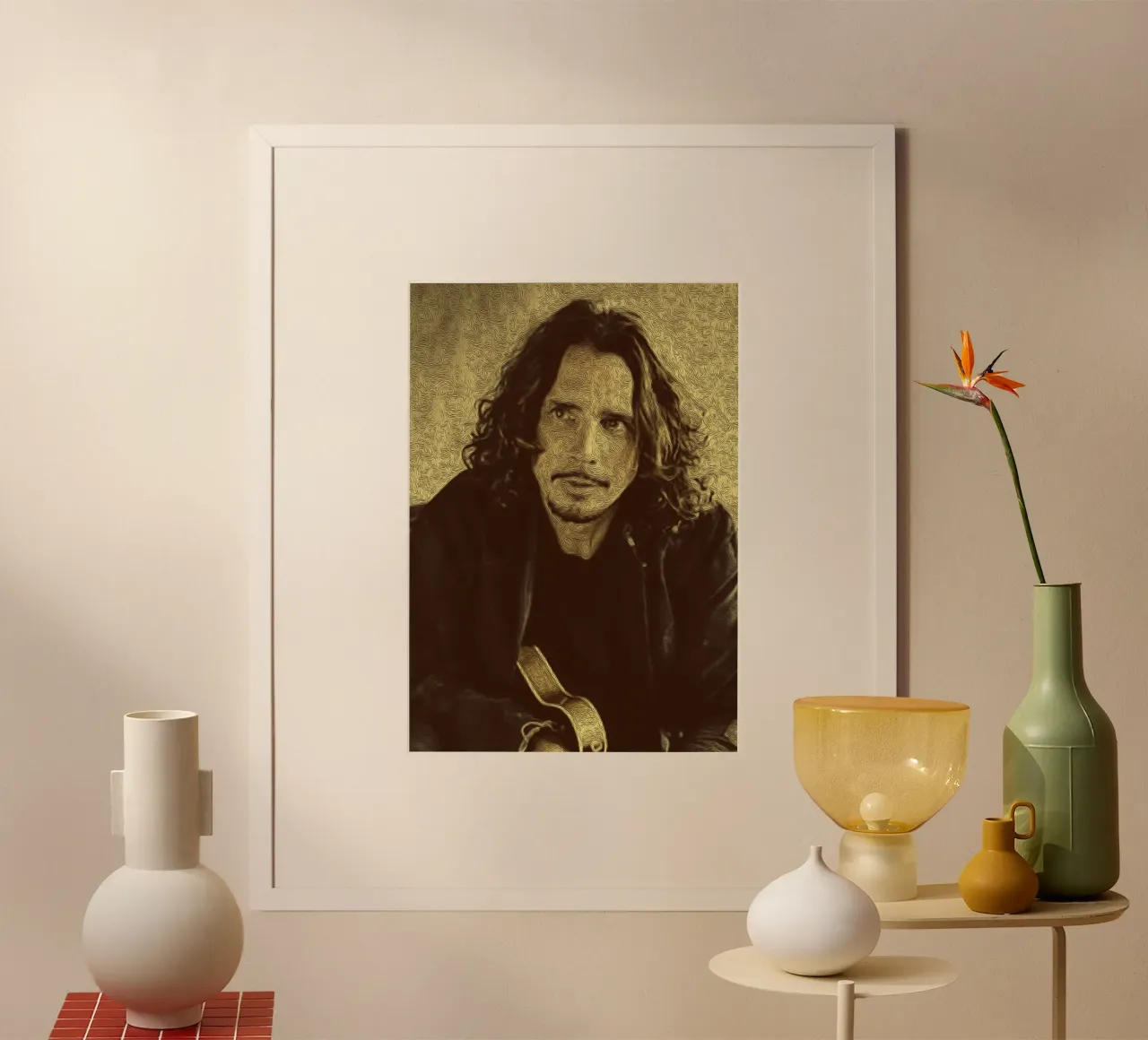 Chris Cornell ritratto retro rock carta hahnemühle da singpentinksale