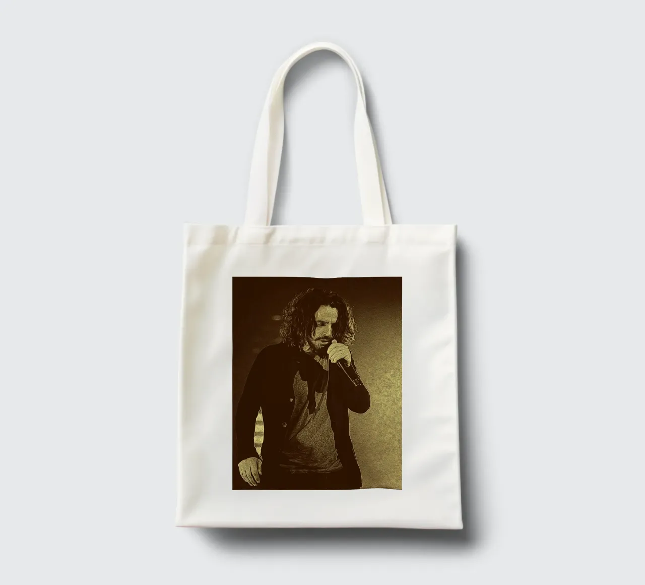 Face carved by sound softened by soul borsa in juta da singpentinksale