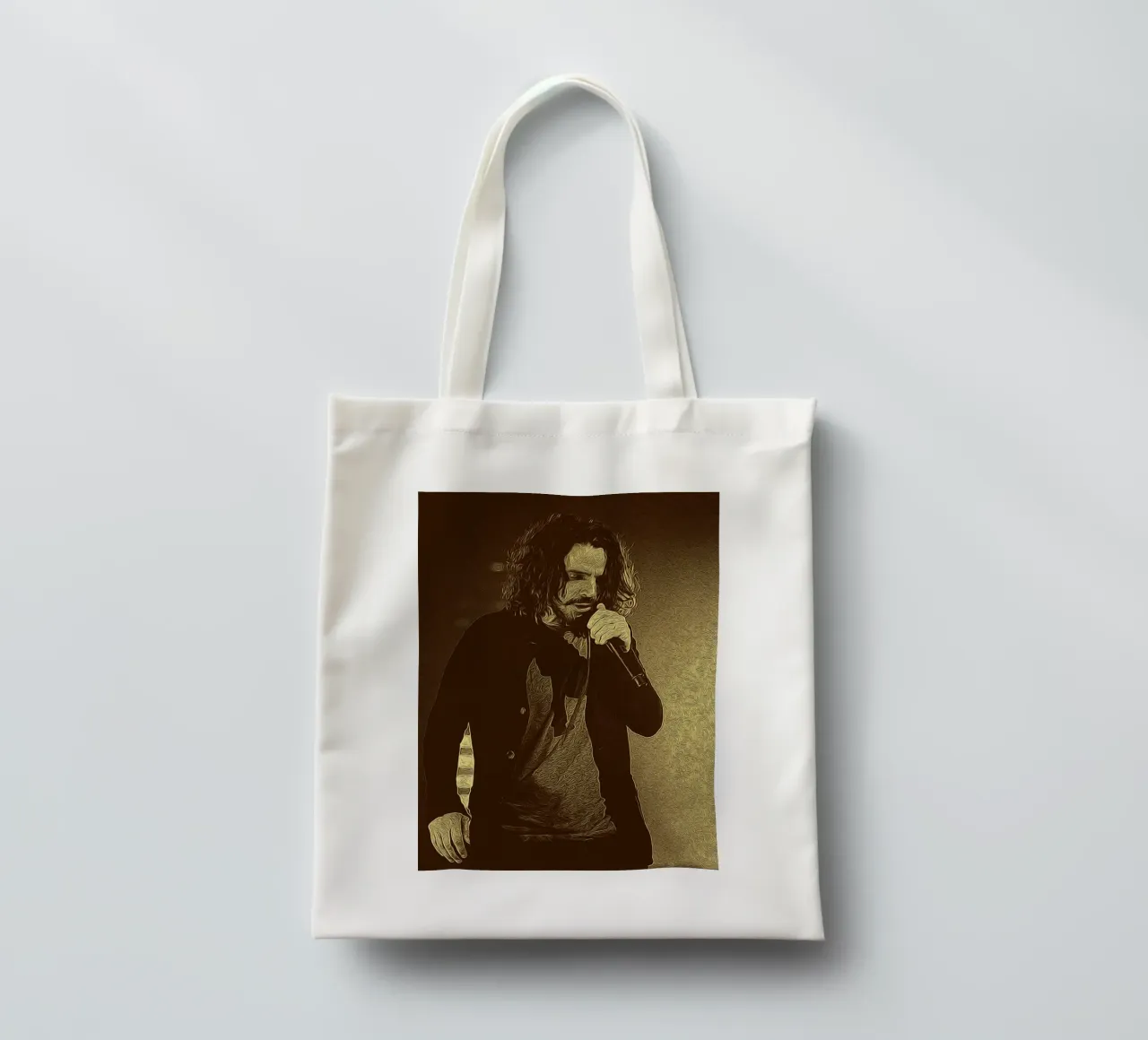 Face carved by sound softened by soul borsa in juta da singpentinksale