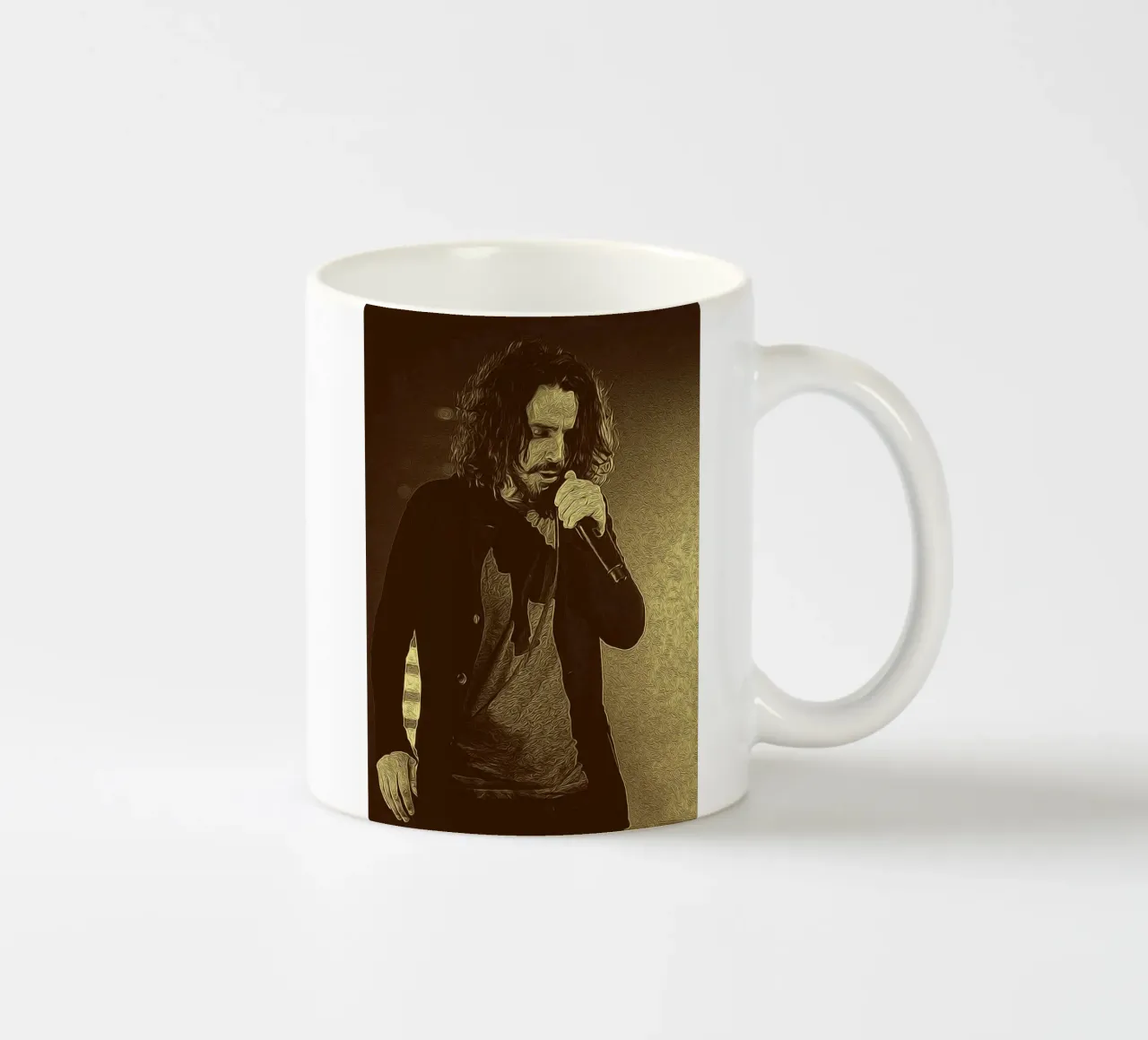 Face carved by sound softened by soul tazza in ceramica da singpentinksale