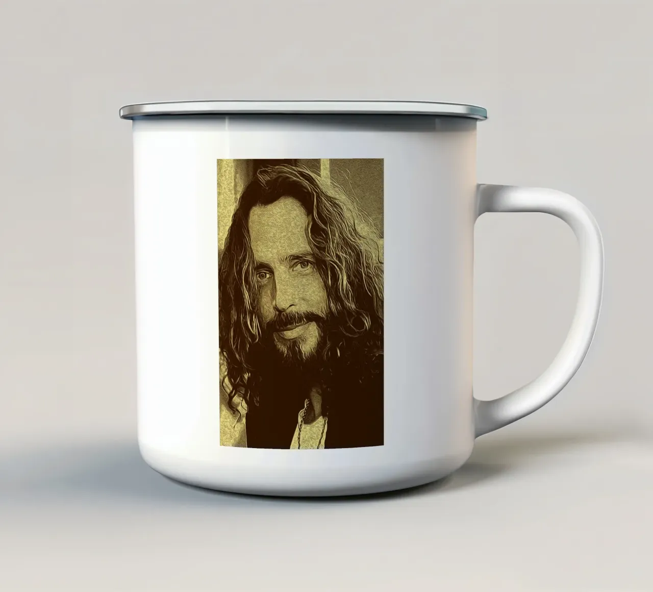Chris Cornell Vintage Tone Art tazza in smalto da singpentinksale