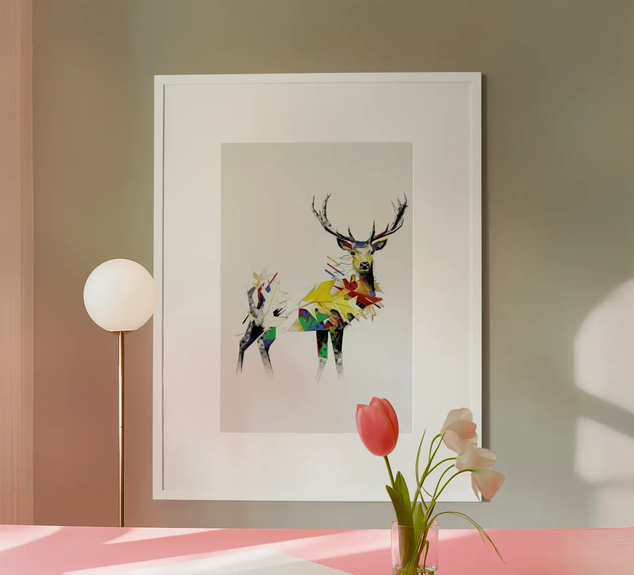 Deer in the Woods poster con telaio in plastica da Birgit Palma