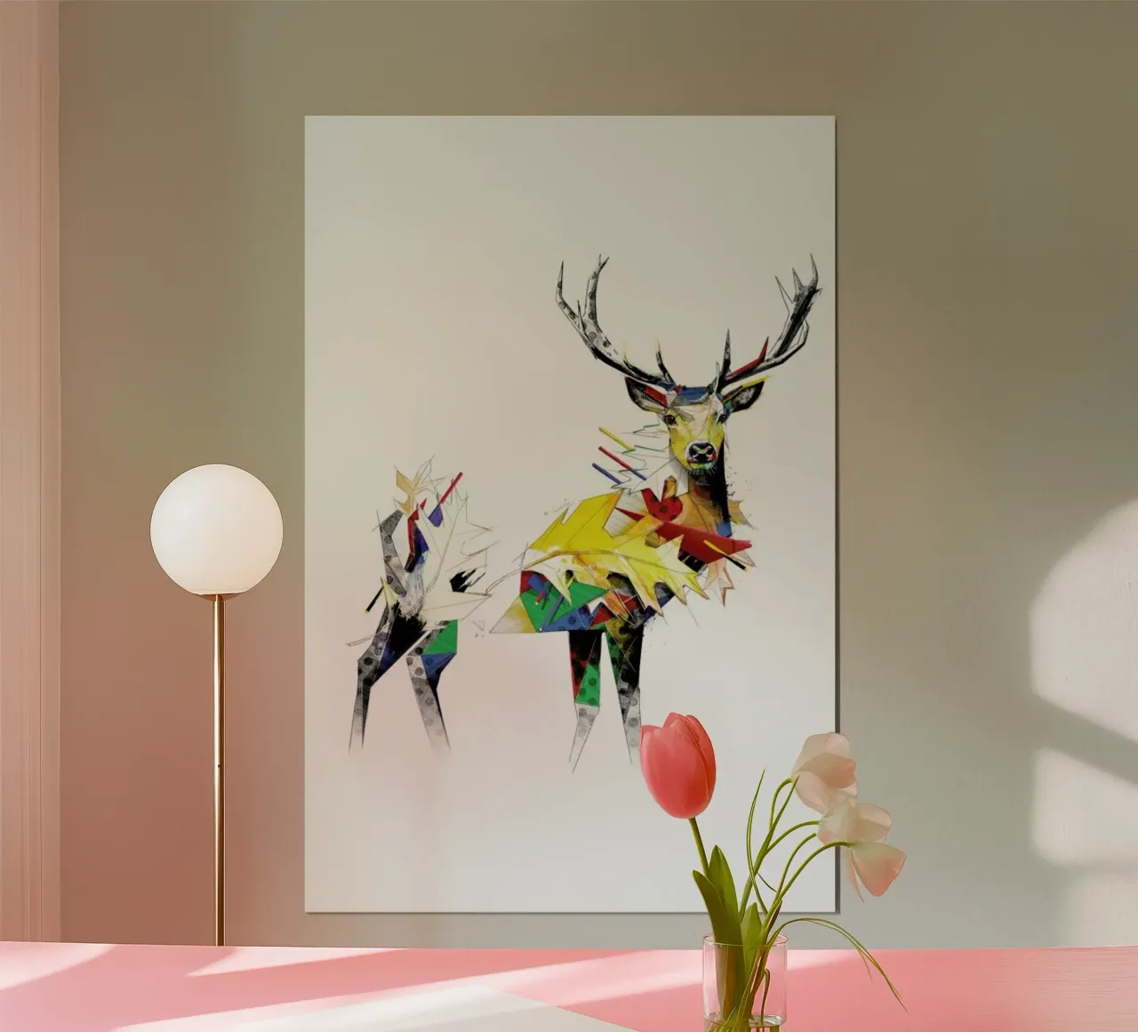 Deer in the Woods poster con telaio in plastica da Birgit Palma