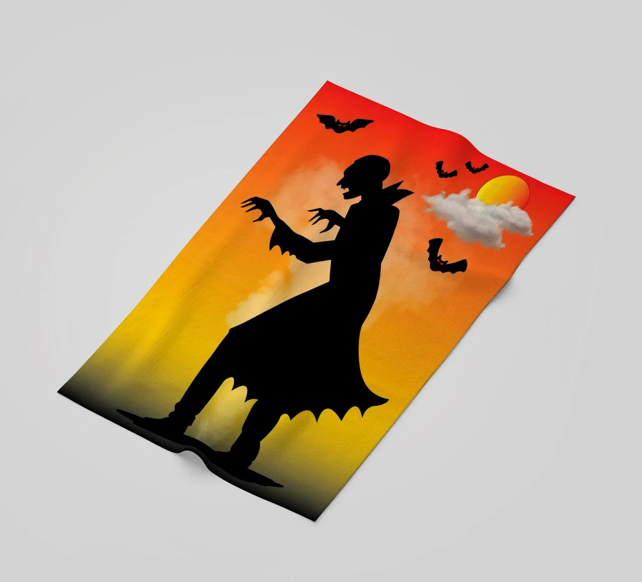 vampire ghost halloween beach towel by onechoice