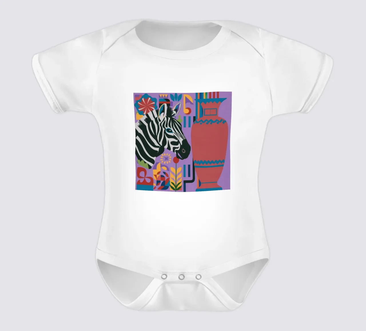 Natura morta di zebra a righe body neonato maniche corte da Arcane Lines
