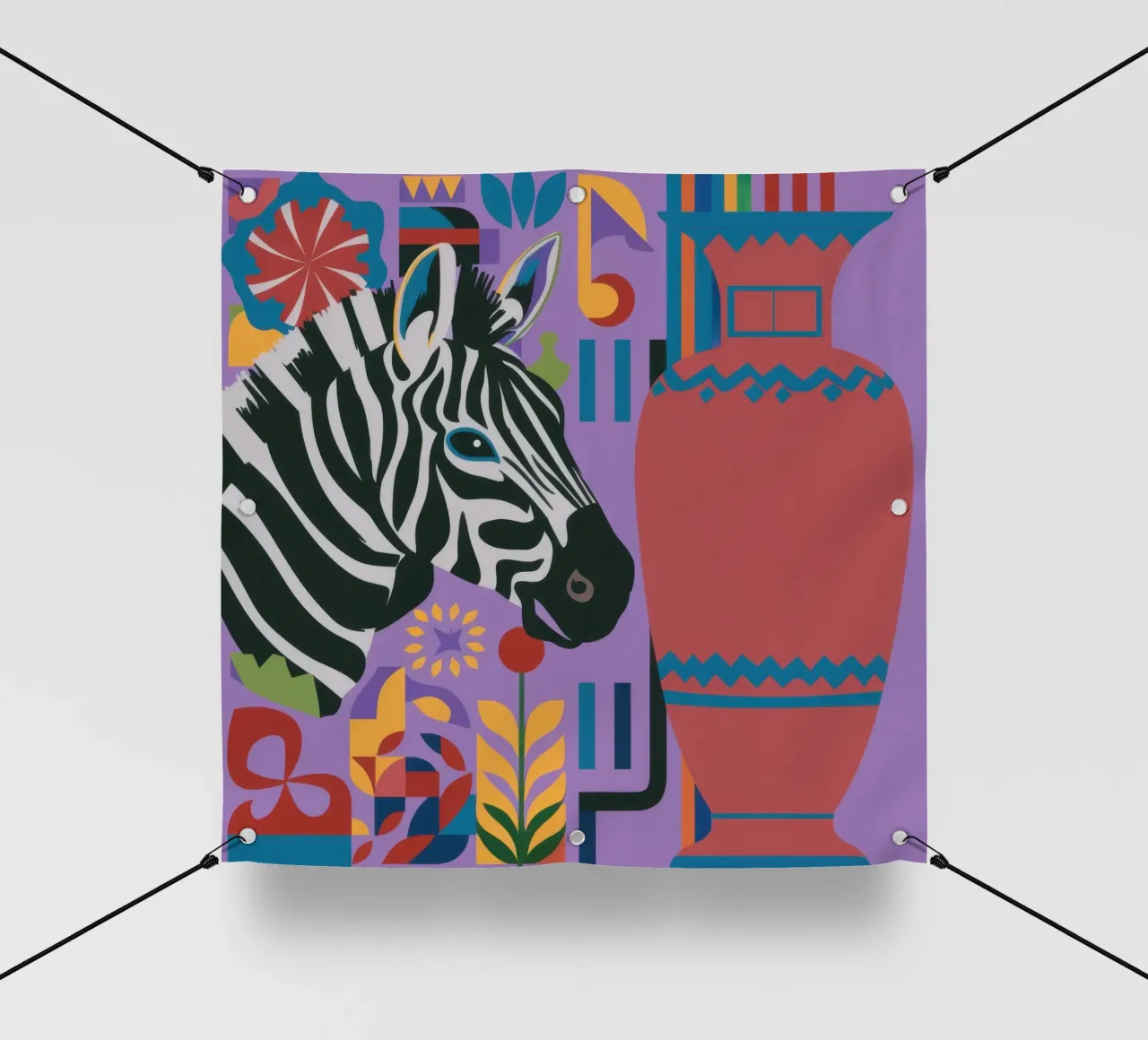 Natura morta di zebra a righe telo in pvc da Arcane Lines