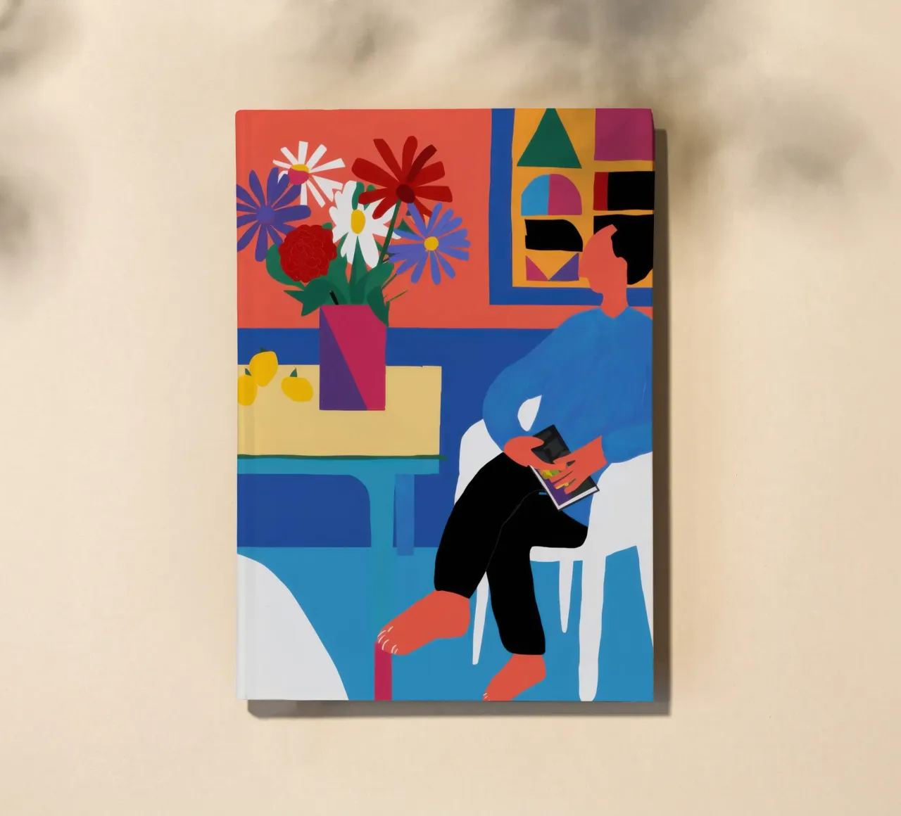 Blue Vase Red Flowers notebook by Pale Aura