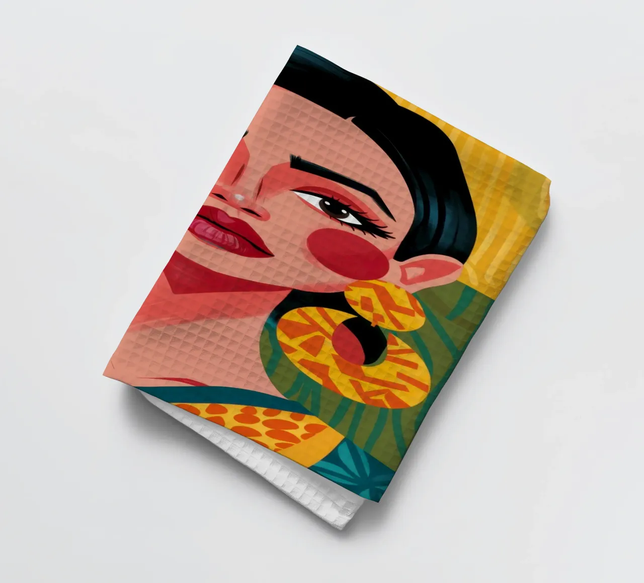 Golden Hoop Poise tea towel by Sentinel Glow
