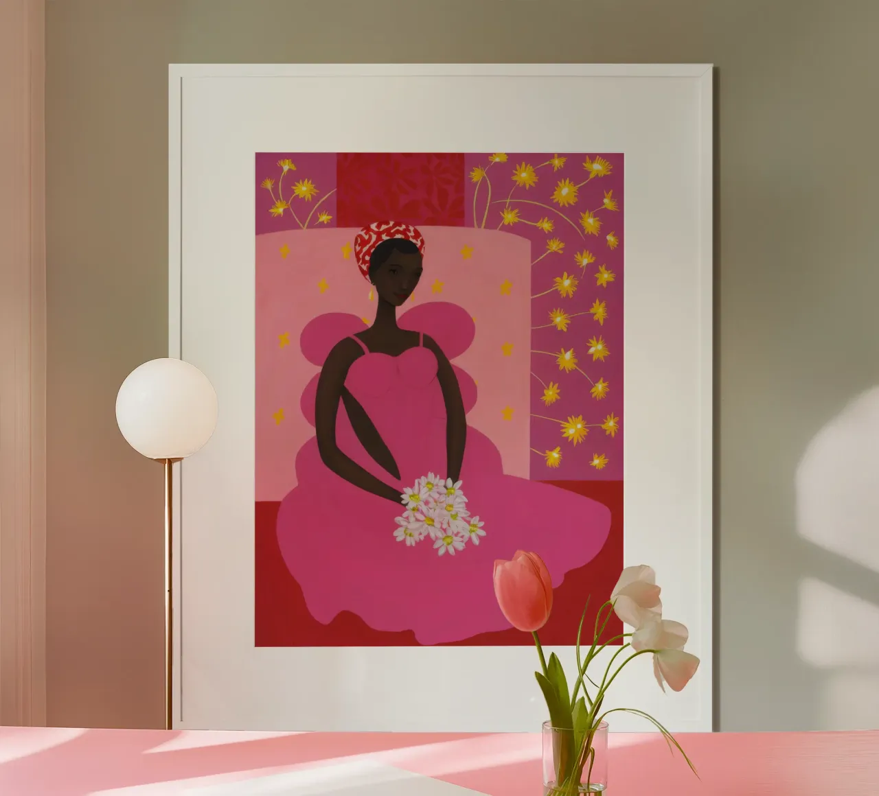 Bata rosa Noche estrellada poster de Pale Aura