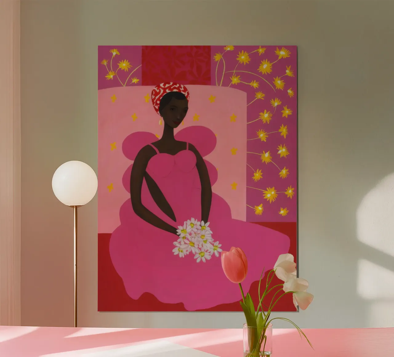 Bata rosa Noche estrellada poster de Pale Aura