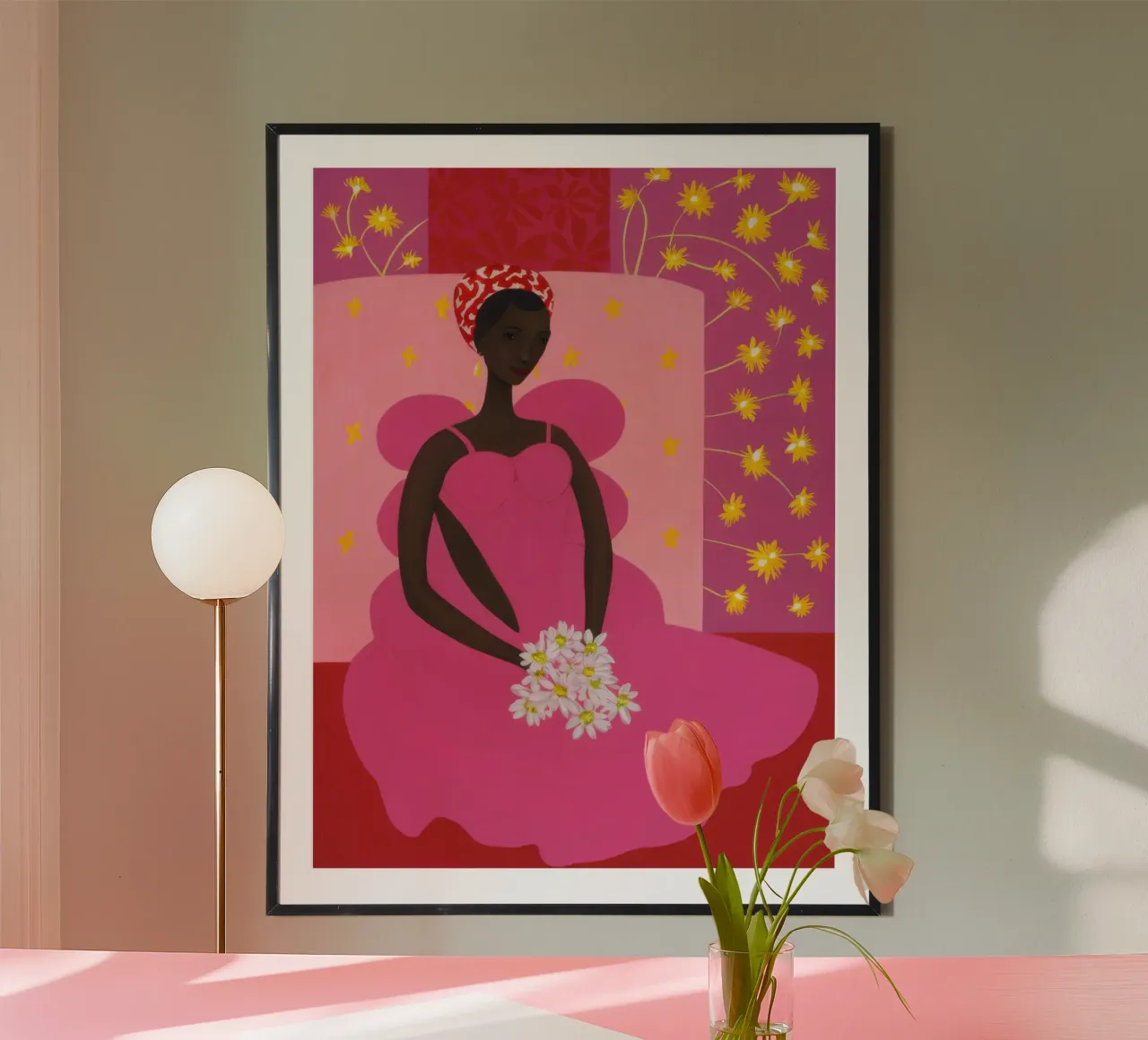 Bata rosa Noche estrellada poster de Pale Aura