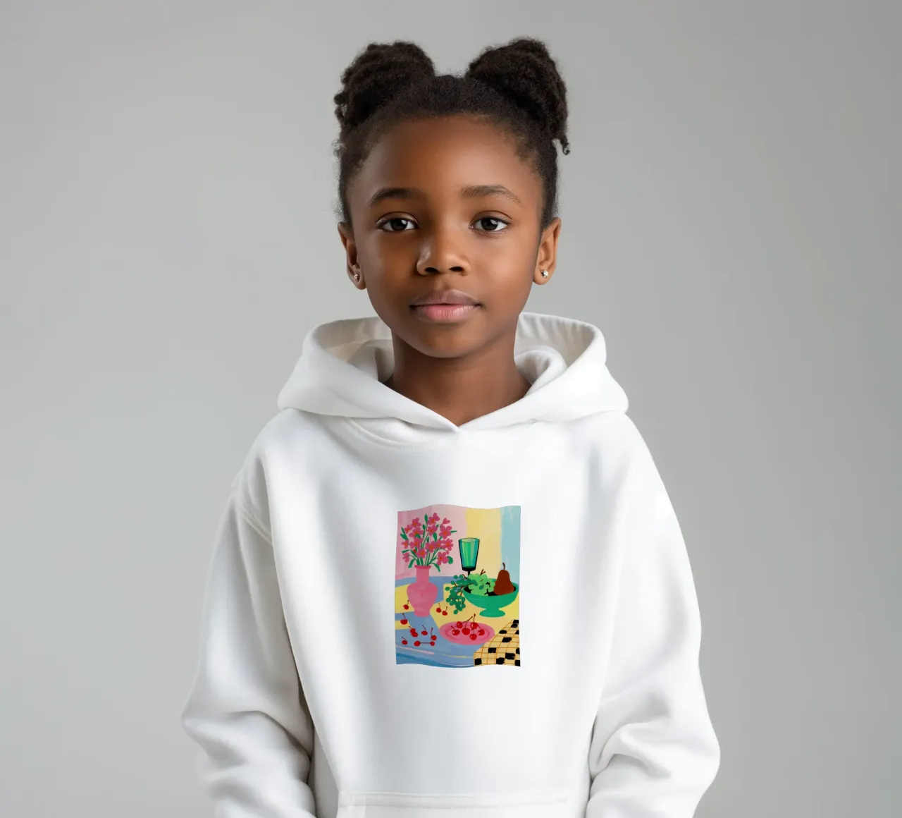 Pink Table Pear kids hoodie by Sentinel Glow