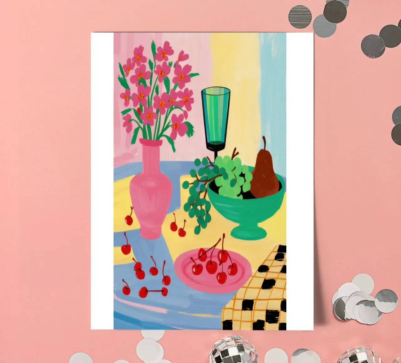 Pink Table Pear sticker sheet by Sentinel Glow