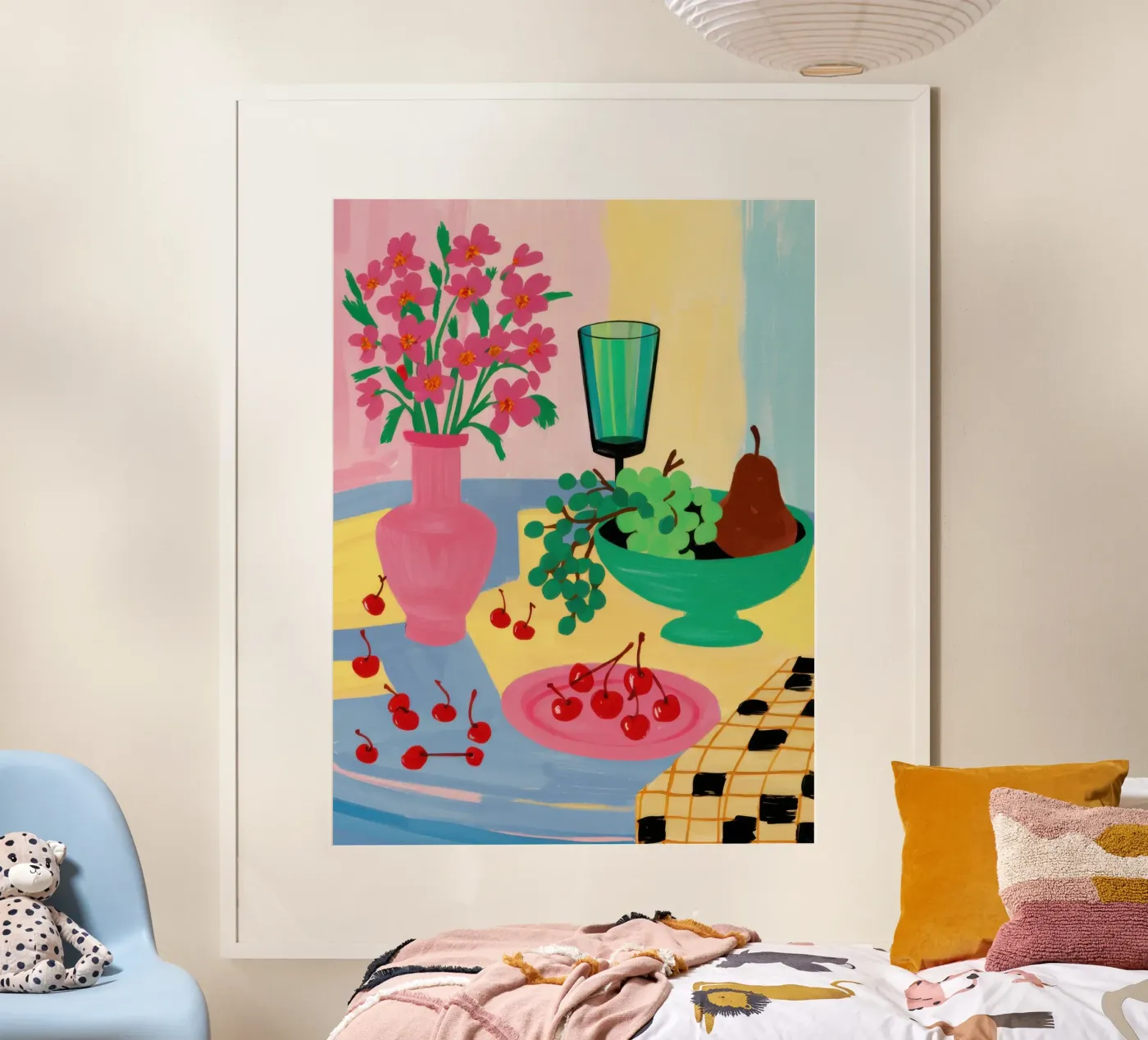 Pink Table Pear Poster von Sentinel Glow