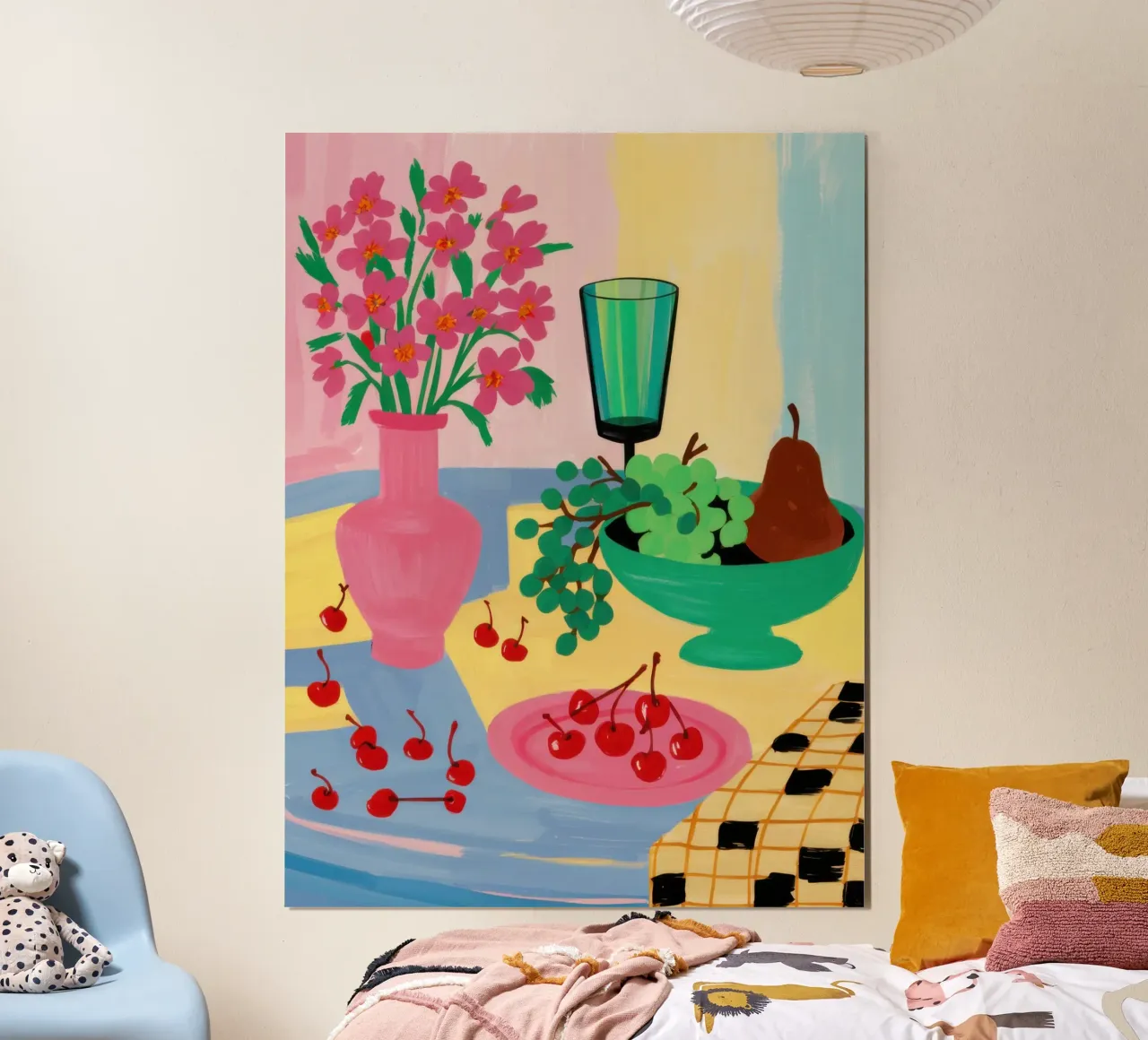 Pink Table Pear poster by Sentinel Glow